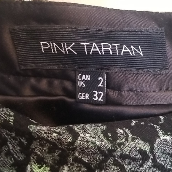 Pink Tartan Snake Print Midi Skirt Black Green 2 - Picture 6 of 7